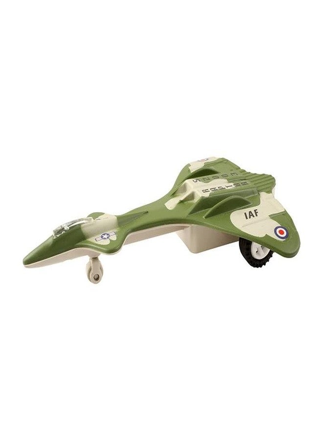 Toy Vibes Plastic Raptor S 2003 Unbreakable Pull Back Airplane Toy for Kids Boys and Girls, Stylish Design Push and Go Crawling Toys for Kids (Green) - Image 5